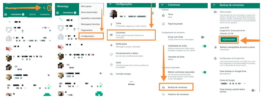 fazendo backup do WhatsApp
