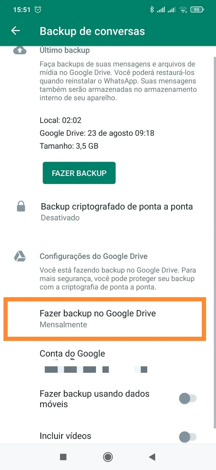 Fazer backup WhatsApp