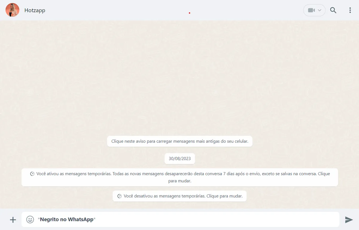 como colocar negrito no WhatsApp Web
