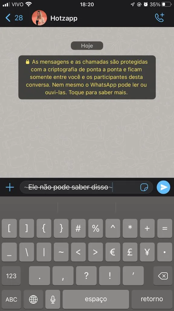 exemplo de mensagem taxada