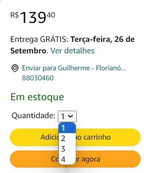 dados da amazon gatilho da escassez