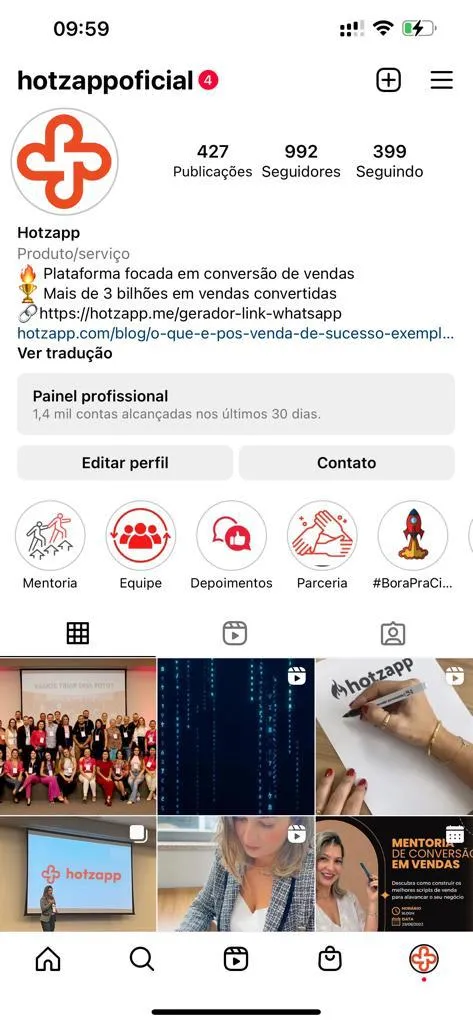 página no instagram
