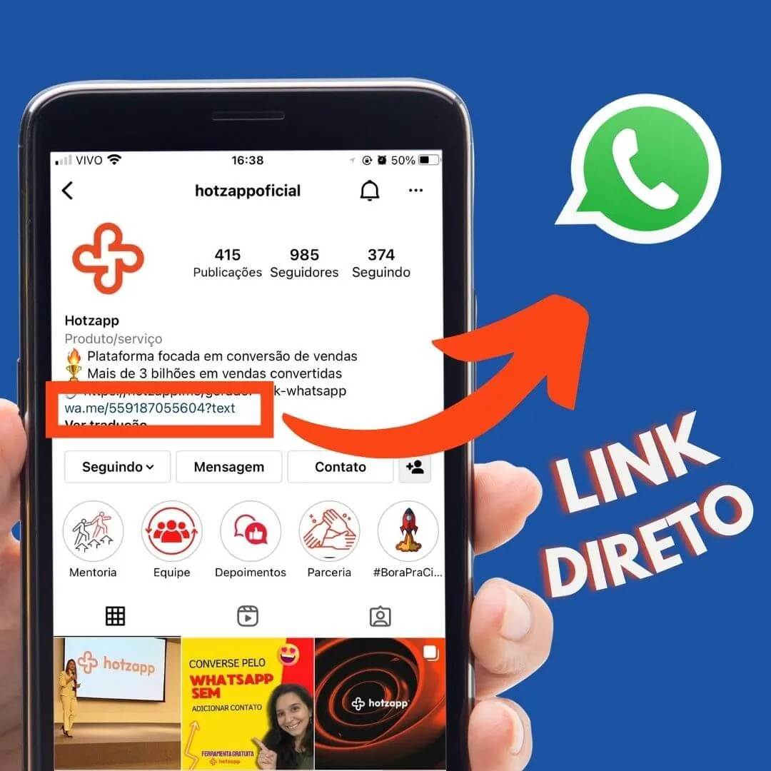 3 passos para colocar link do WhatsApp na bio do Instagram 2025