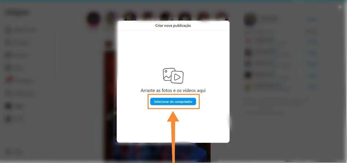 passo a passo para postar no Instagram pelo PC
