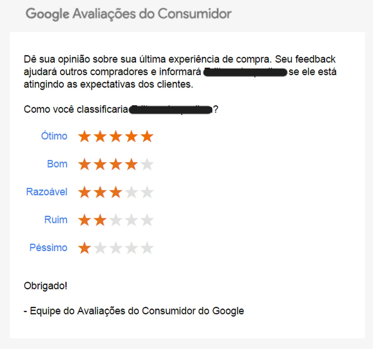 Google avaliações