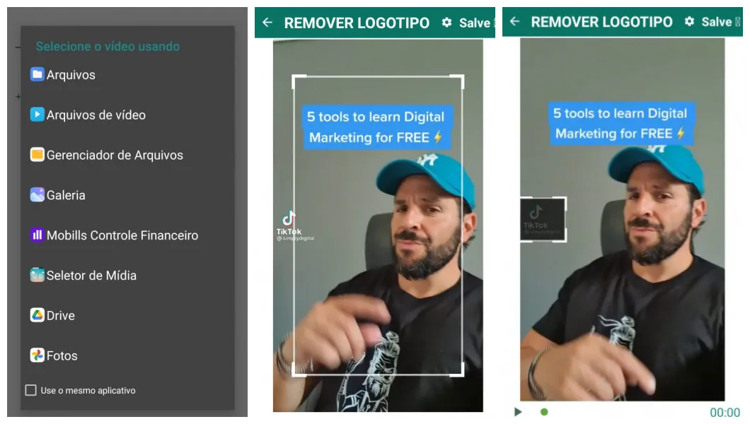 remover logo tik tok