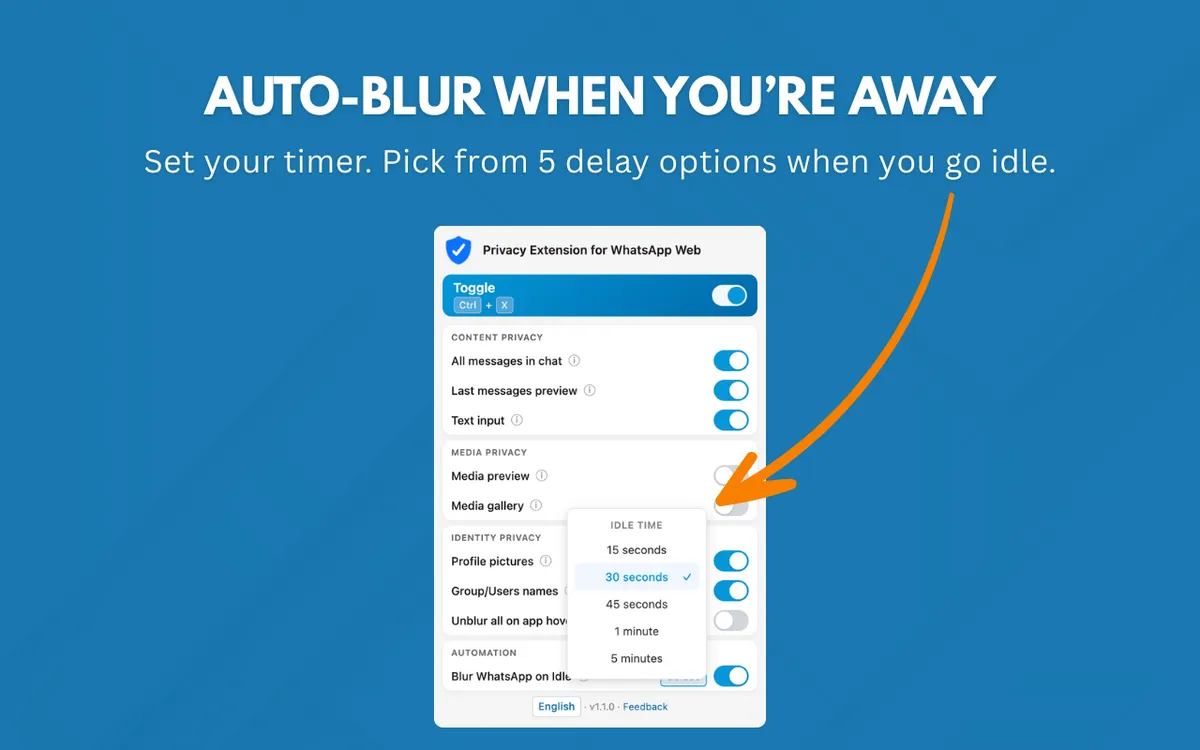 Leave your screen and everything hides