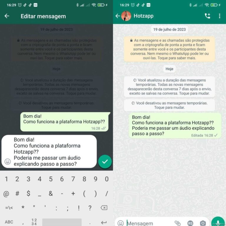 Passo a passo editar mensagem no WhatsApp